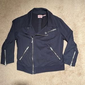 Juicy Couture black cotton jersey moto jacket children’s size large